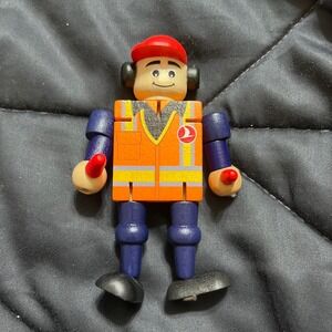 Turkish Airlines‎ Wooden Ground Crew Airport Worker Action Figure Poseable Toy